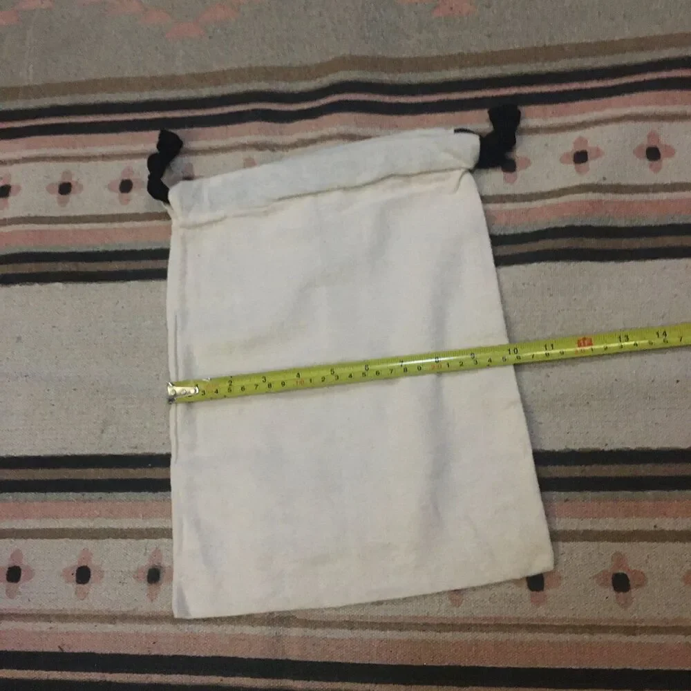 Khaite Off White cream soft fabric Black ribbon drawstring 10” x 13” dustbag